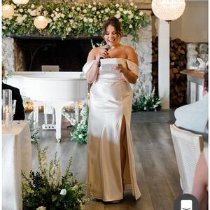 Birdy Grey Champagne Shiny Satin Dress